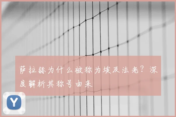 萨拉赫为什么被称为埃及法老?深度解析其称号由来