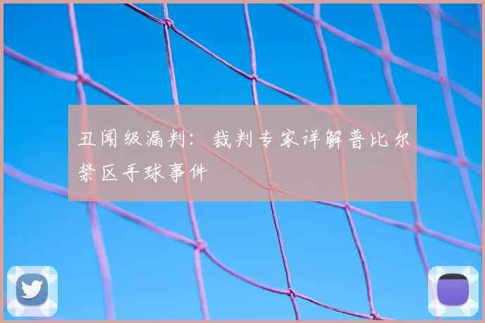 丑闻级漏判：裁判专家详解普比尔禁区手球事件